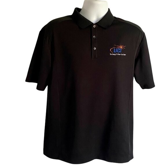 Nike Golf Dri Fit Black Polo Shirt Mens Medium - Picture 1 of 11